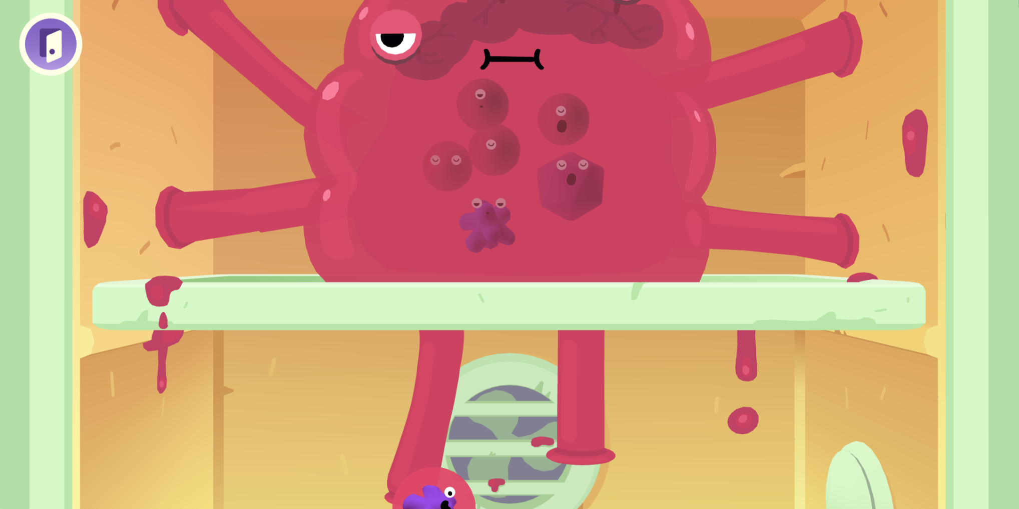 Goo globules float in a vaguely gelatinous goo monster. Hands down the most unpleasant thing in the game tbh.